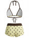 con Nodo Halter con Perline a Pois Swimwear Set Anni '50 3