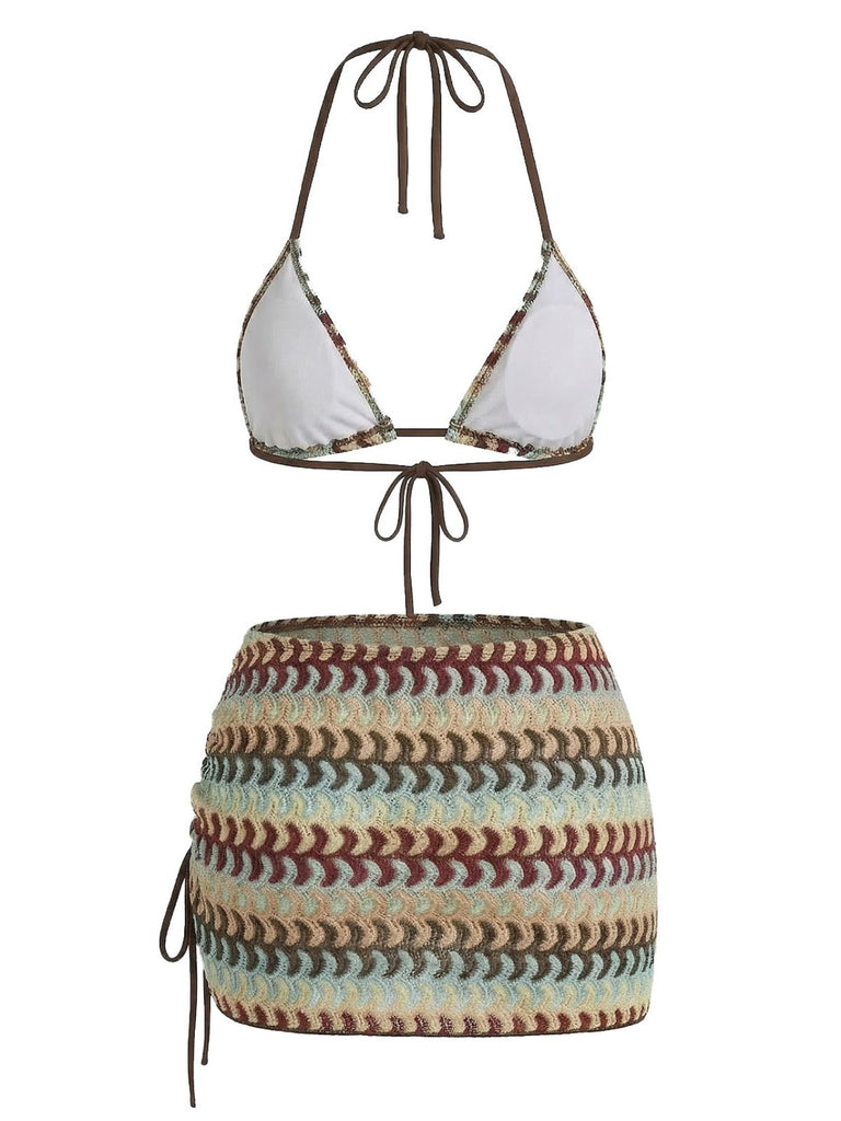 Multicolor 1970s Printed Tankini Set 2