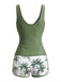 Set Tankini con Palme e Incrocio Color Block Anni '50 4