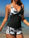 Set Tankini con Palme e Incrocio Color Block Anni '50 8
