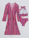Set Bikini Allacciato a Righe Verticali con Copricostume Anni '60