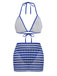 Blue 1960s Three-Piece Bikini Set 3