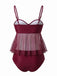Costume da Bagno in Rete Vita Alta con Fiocco Tie Anni '50 3