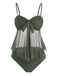 Costume da Bagno in Rete Vita Alta con Fiocco Tie Anni '50 9