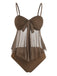 Costume da Bagno in Rete Vita Alta con Fiocco Tie Anni '50 11