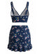 Costume da Bagno Floreale Drappeggio Anteriore & con Volant Anni '40 5