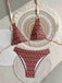 [Pre-Vendita] Set Bikini con Schiena Scoperta Reversibile Floreale Marrone Anni '40 6