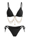 Set Bikini Anni '60 Triangolo Costolato con Catena Dorata