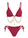 Set Bikini Anni '60 Triangolo Costolato con Catena Dorata