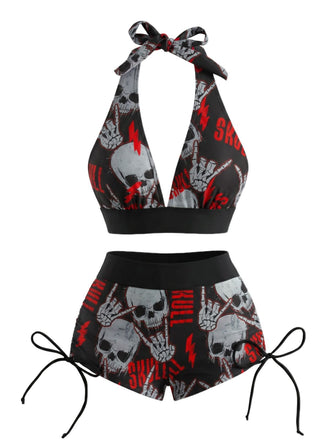 Set Bikini Punk con Teschio Rock Anni '80