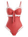 Costume Intero a Pois con Volant Patchwork Anni '40 3