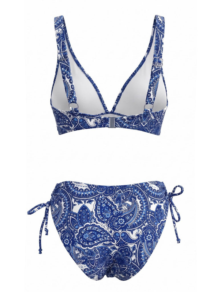 Tankini Set Bohemien con Scollo a V a Fiorellini Anni '70 5