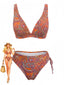 Set Tankini Anni '70 Bohemien con Floreale e Scollo a V