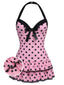 Costumi intero fiocco a pois rosa anni '40