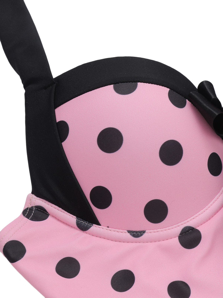 [Taglie Forti] Costume da bagno a pois rosa anni '40