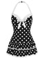 Costumi intero a pois fiocco nero anni '40