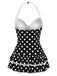 Costumi intero fiocco a pois bianco anni '40