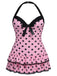 [Taglie Forti] Costume da bagno a pois rosa anni '40