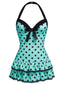 Costumi intero fiocco a pois blu anni '40