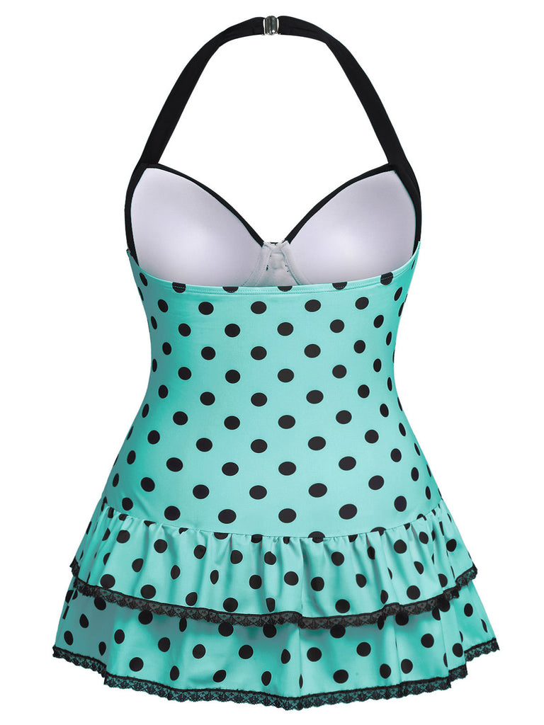 [Taglie Forti] Costume da bagno a pois rosa anni '40