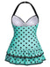 [Taglie Forti] Costume da bagno a pois rosa anni '40