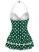Costumi intero fiocco a pois blu anni '40
