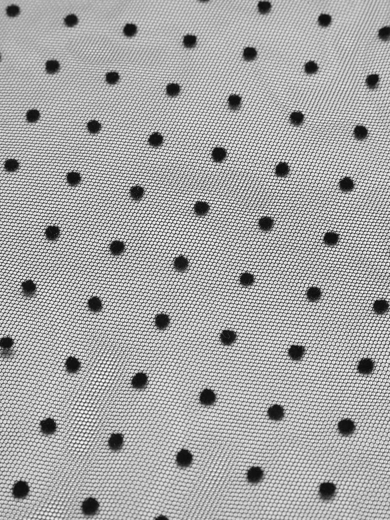 Copricostume a rete con pois nero anni '60