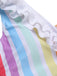 Costumi a righe arcobaleno volant multicolore anni '50
