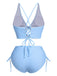 Costumi spalline sottili e plaid blu anni '50