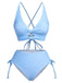 2PCS Costumi plaid e copricostume in rete blu anni '50