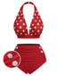 [Prevendita] Costumi scollo all'americana pois rosso anni '50