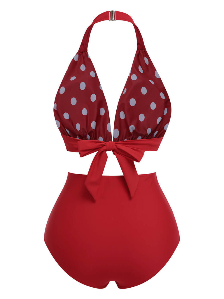 [Prevendita] Costumi scollo all'americana pois rosso anni '50