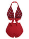 [Prevendita] Costumi scollo all'americana pois rosso anni '50