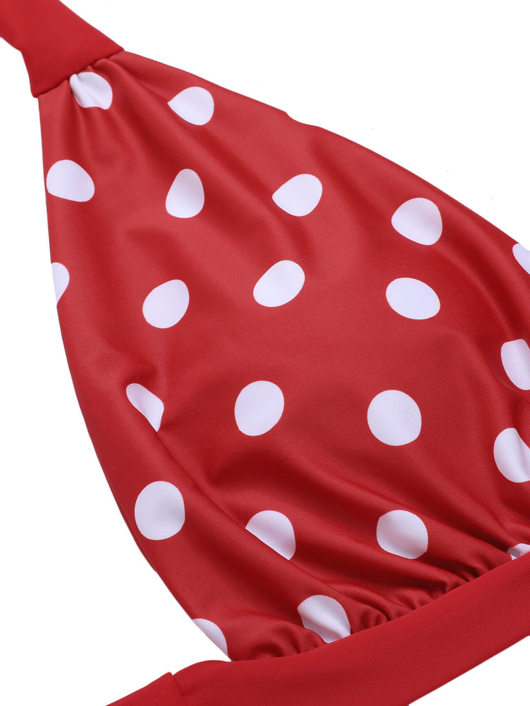 [Prevendita] Costumi scollo all'americana pois rosso anni '50