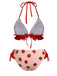 Costumi fragola lacci scollo all'americana rosa anni '50