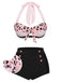 Costumi patchwork a righe scollo all'americana anni '50