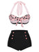 Costumi patchwork a righe scollo all'americana anni '50