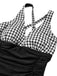 Costumi intero stampato spalline incrociate patchwork anni '50