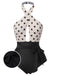 CostumI intero scollo all'americana pois beige anni '50