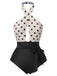CostumI intero scollo all'americana pois beige anni '50