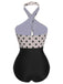 CostumI intero scollo all'americana pois beige anni '50