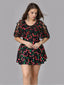 [Taglia Forti] Costumi con gonna a ciliegia nero anni '30