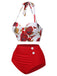Costumi con rose e scollo all'americana blu anni '60