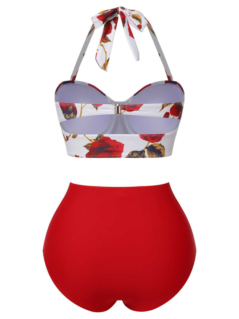 Costumi con rose e scollo all'americana blu anni '60