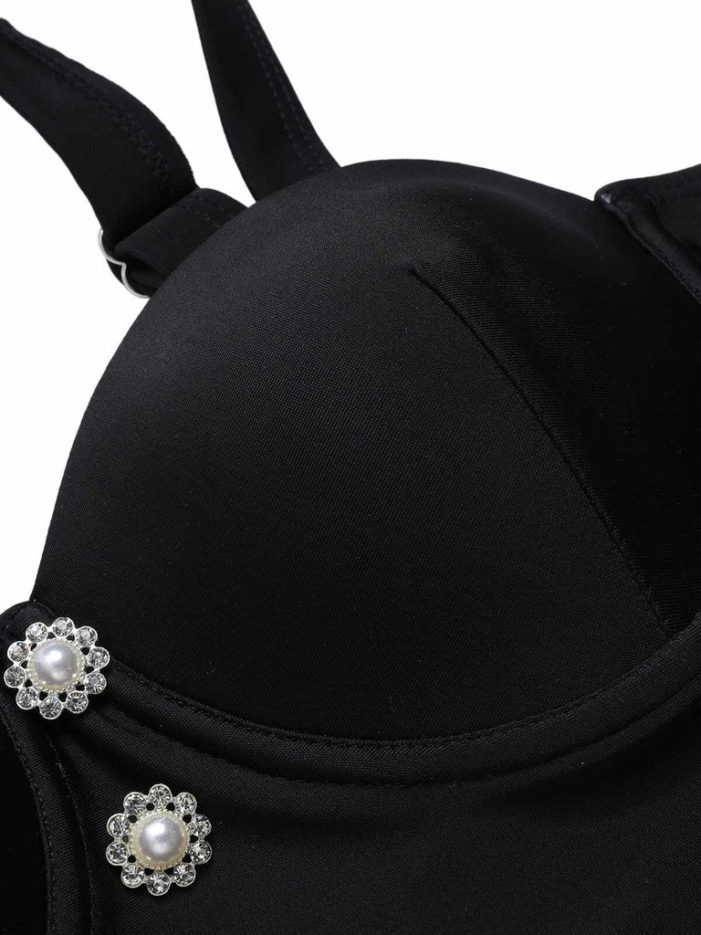 Costumi a rete nero a pois anni '60