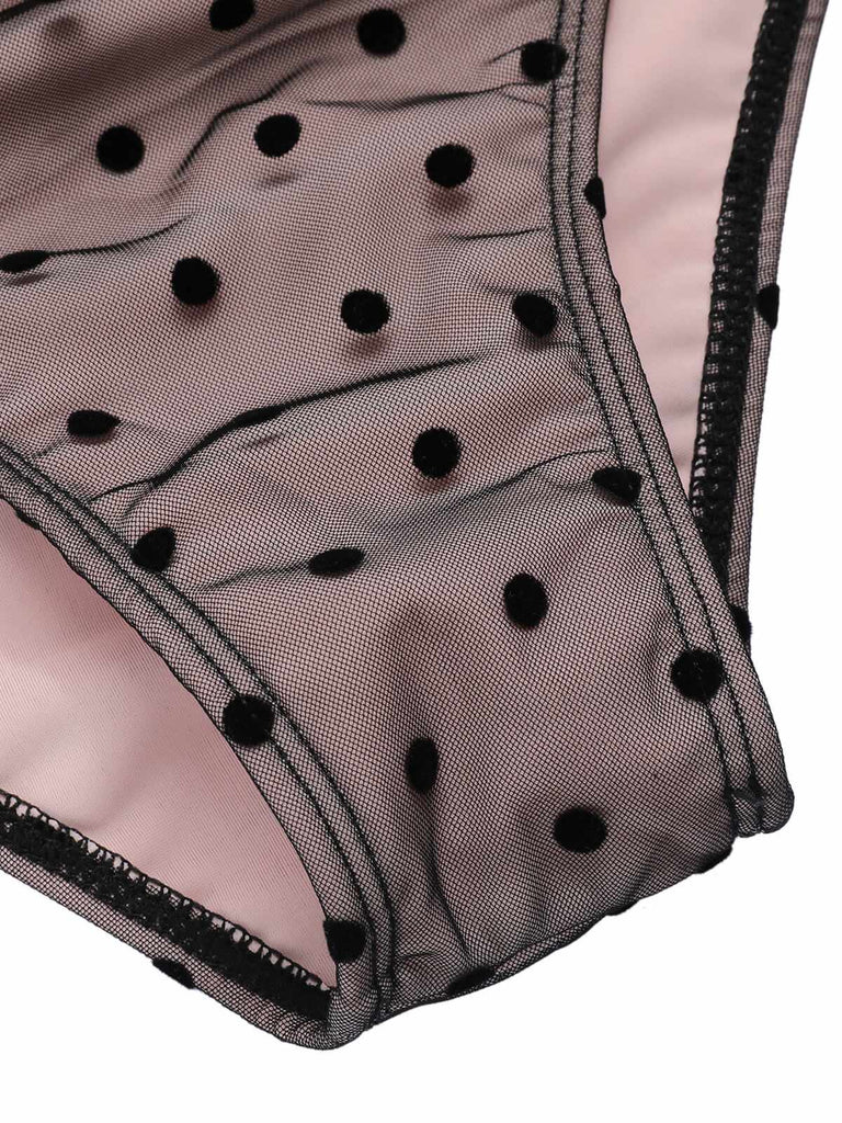 Costumi a rete nero a pois anni '60