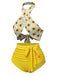 Costumi incrocio scollo all'americana girasole giallo anni '40