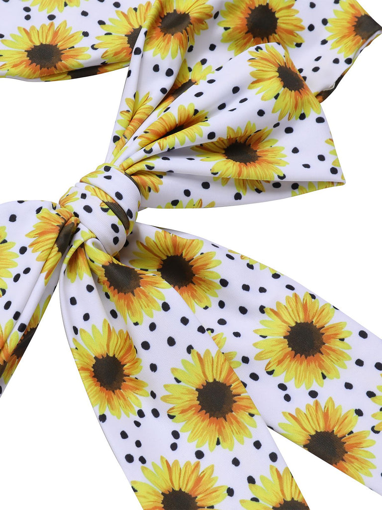 Costumi incrocio scollo all'americana girasole giallo anni '40