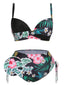 [Taglia Forti] Costumi  piante tropicali con lacci e patchwork anni '40