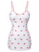 Costumi intero fragola plissettato bianco e rosa anni '50
